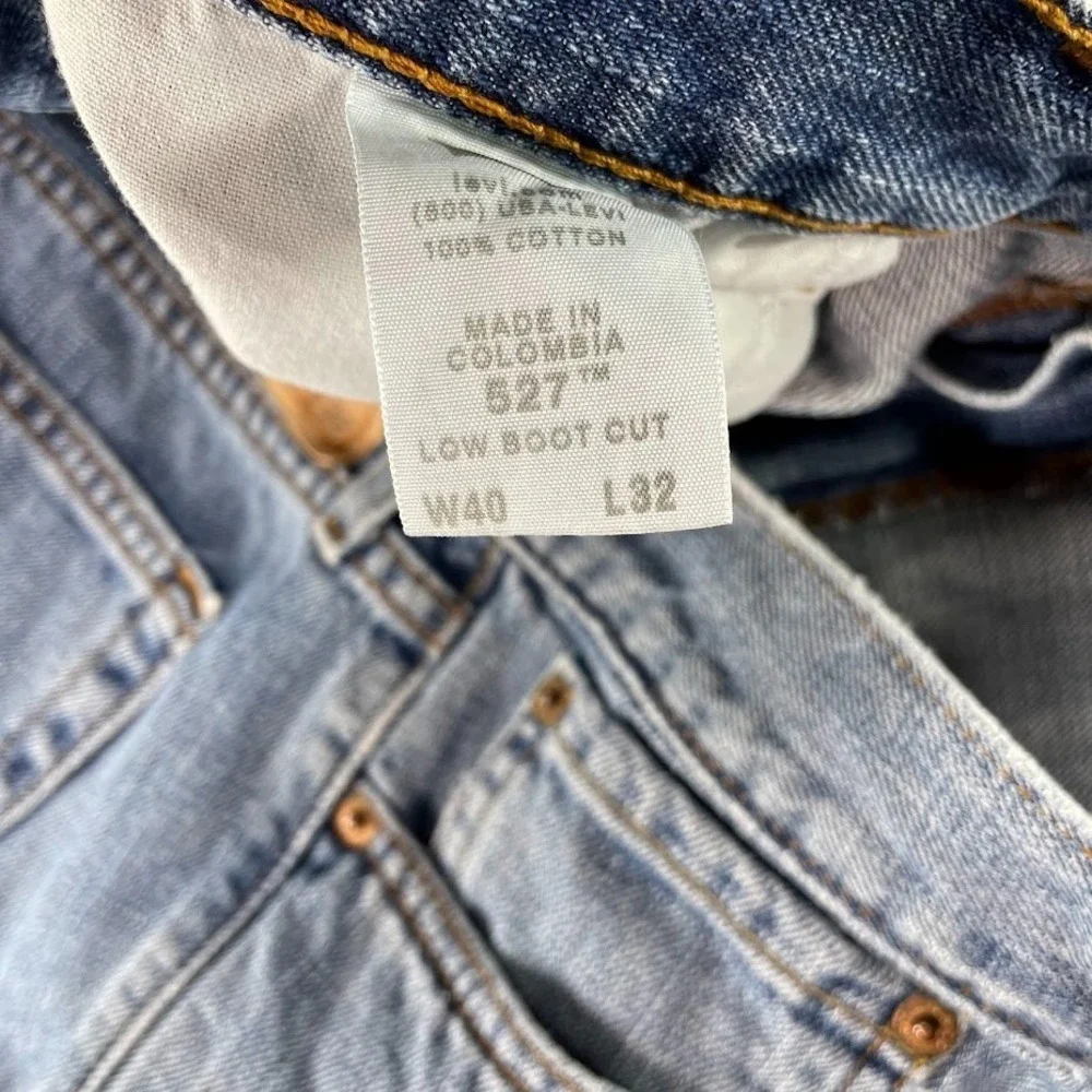 Levi's 527 Y2K Boot Cut Jeans Mens 40x32 Fit 38x32 Blue Denim Medium Wash Cowboy